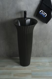 Раковина Gid Nb132bg 81114 накладная под черная  графит 41x41x84